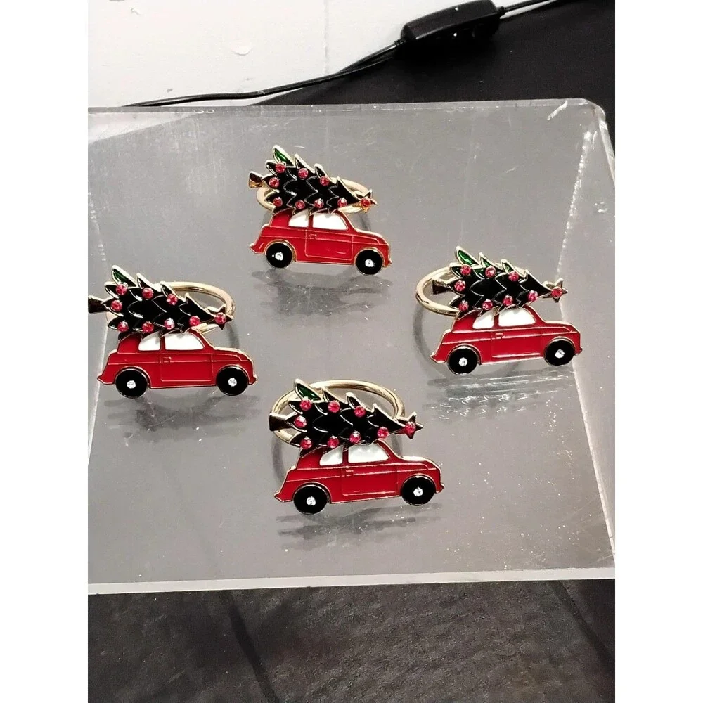 Christmas napkin rings set of 4